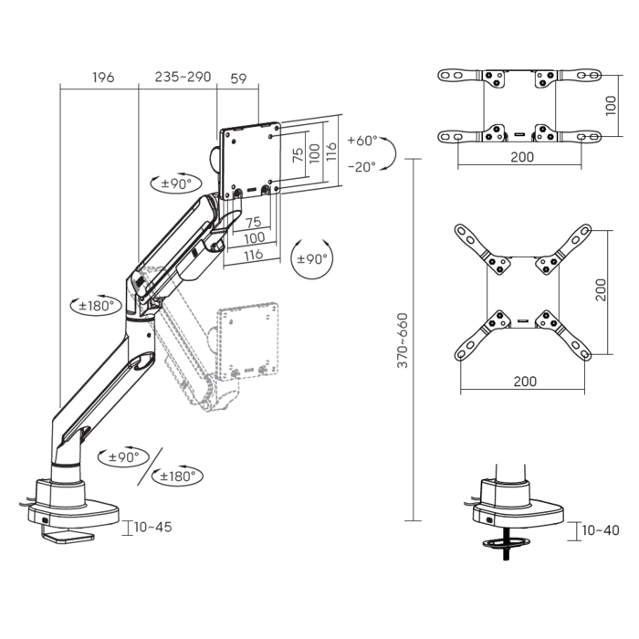 Настільне кріплення для монітора OfficePro MA851B