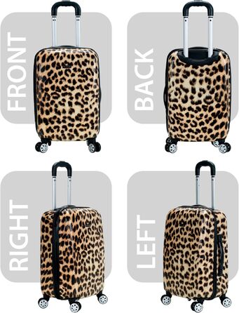 Набір валіз Rockland Safari Leopard, 3 шт (20/24/28 дюймів), жорсткий корпус, спіннер