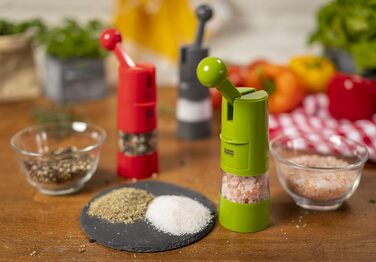 Мельниця для солі та перцю Kuhn Rikon Ratchet Grinder, сіра, ручна, з регульованим керамічним млинком