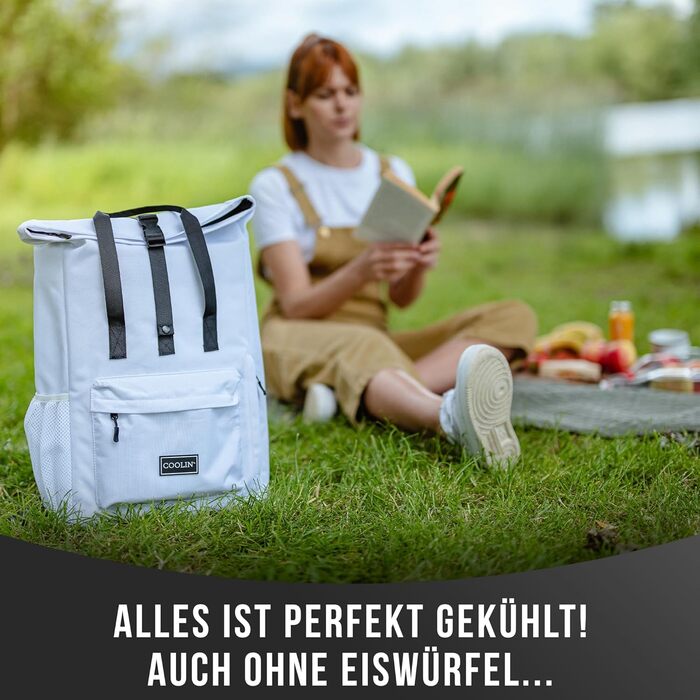 Терморюкзак Coolin' Kühlrucksack 30L: 30 літрів, білий, з відділенням для охолодження. Ідеальний для пікніків, пляжу та походів.