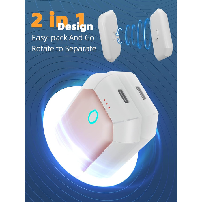 Електричний грієчка для рук ITSHINY, 2 шт. - багаторазовий, 3 режими нагріву, USB-зарядка, для чоловіків, кемпінгу та полювання (рожевий)