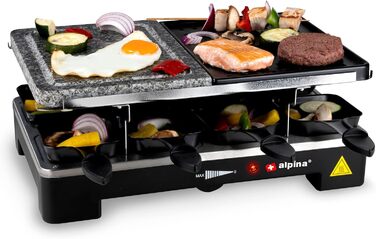 Гриль Alpina Raclette - зі сковорідками і лопатками - 1400 Вт - 8 персон, 8711252182247