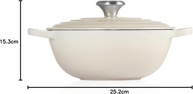 Каструля Le Creuset Signature з чавуну, 24 см, 4.1 л, для всіх типів плит (індукція), колір Meringue
