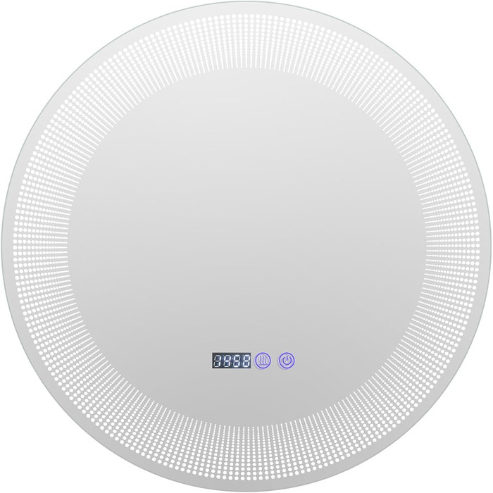 Дзеркало GOPLUS з підсвічуванням для ванної кімнати та вітальні, 3 кольори світла, антизапарник, годинник, температура, функція пам'яті, модель 3