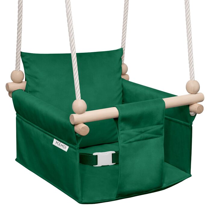 Дитяча гойдалка-крісло MAMOI® для дверей, дерев'яна гойдалка для малюків (Зелений)