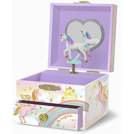 Шкатулка-єдиноріг з музичною шкатулкою та дзеркальцем для дівчаток, подарунок-єдиноріг, дитячий подарунок на день народження (3-10 років)