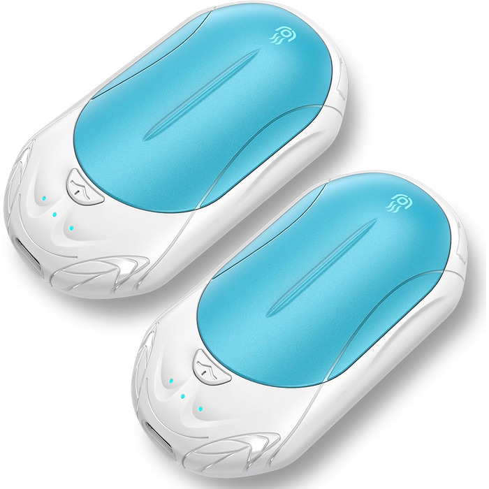 Електричні грілки для рук OUTJUT 6000mAh, 2 шт. USB, 3 режими нагріву, для спорту, кемпінгу, подарунок (8-Блакитний та Білий)