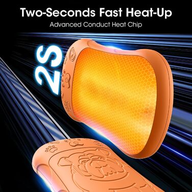 Електричні грілки для рук, 2 шт., 6000 мАг, акумулятор, багаторазові, зарядні, ідеальні для спорту на відкритому повітрі, полювання, гольфу, кемпінгу, теплий подарунок для жінок, чоловіків, дітей (Помаранчевий)