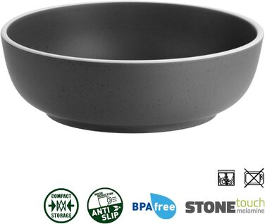 Набір посуду BRUNNER Melamin Camping | 12 предметів - тарілки та миски для 2-4 осіб | DOLOMIT Midday - Стійкий до подряпин, штакельний набір 12 предметів