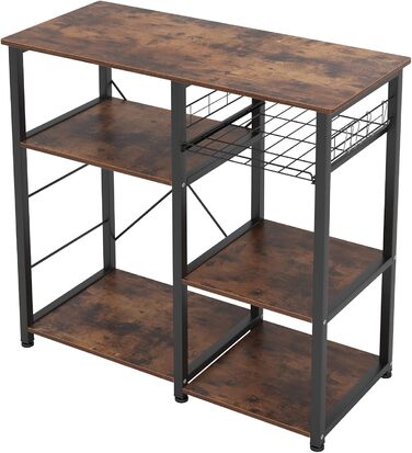 Стелаж для кухні та випічки Soges: місткий, чорний, з 3 полицями (ретро)