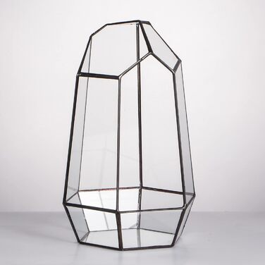 Скляне тераріум NCYP 16,5x16,5x25cm: геометричний дизайн, горщик для сукулентів та папоротей (без рослин)