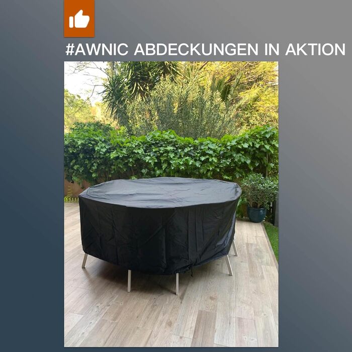 Накладка для садово-патіо меблів Awnic, зимостійка, важка, 420D Oxford, водонепроникна, анти-UV, міцна, прямокутна (160x71 см)