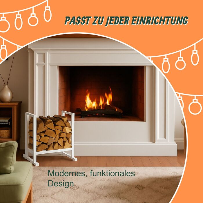 Стильна металева полиця для дров Relaxdays