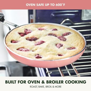 Набір кухонного посуду GreenPan Nova 10 предметів: каструлі, сковороди, кришки, аксесуари. Без PFAS, керамічне антипригарне покриття, колір Коралл