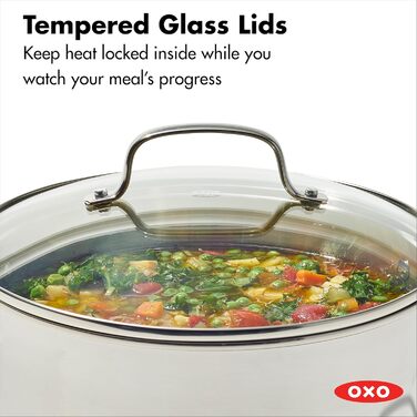 Набір кухонного посуду OXO Agility Tri-Ply 13 предметів: каструлі, сковорідки, нержавіюча сталь, індукційне дно, антипригарне покриття без PFAS