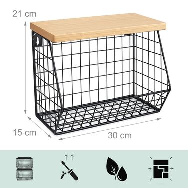 Підвісна полиця Relaxdays для зберігання фруктів та овочів