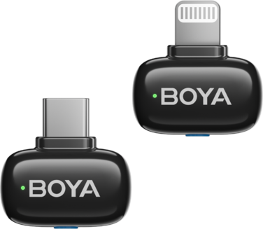 Бездротовий петличний мікрофон BOYA mini-12 Type-C/Lightning Black