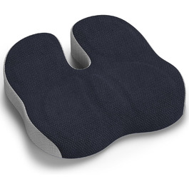 Ортопедична подушка для сидіння: комфортна підтримка спини та куприту для офісного крісла, авто та дому. Темно-сірий колір.