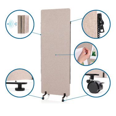 Система звукоізоляційних перегородок FLEXMIUT 2 шт. (taupe) від hjh OFFICE