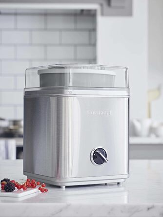 Машина для морозива Cuisinart Deluxe Виробник заморожених йогуртів і сорбетів 2 л 25 хв 5 років гарантії Срібло ICE30BCU