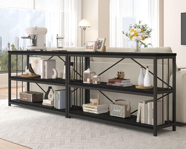 Стелаж IBF з 3 полицями, індустріальний стиль, 120x34x74 см, чорний