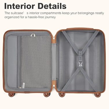 Чемодан-валіза KONO Mittelgroß (L) з ABS+PC, 4 колеса, TSA-замок (червоний/коричневий)