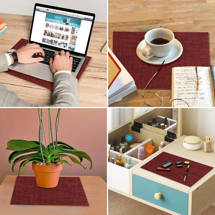 Набори тканинних серветок на стіл, 8 шт, Бордовий колір, Стійкі до високих температур, Легко миються, для кухні