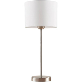 Настільна лампа Lindby з абажуром з тканини, біла. Ідеально для спальні, цоколь E27, 60W.