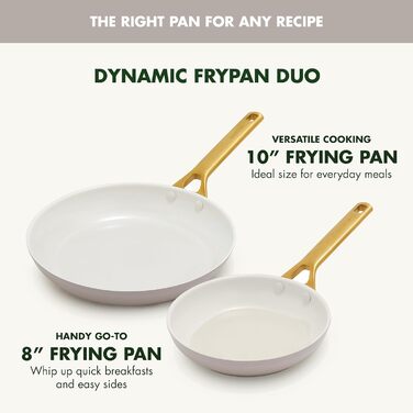 Набір сковорідок GreenPan з антипригарним покриттям, 25.4 см та 30.5 см, кераміка, нержавіюча сталь, NSF-сертифіковані, без PFAS, для плити та духовки, моховий зелений