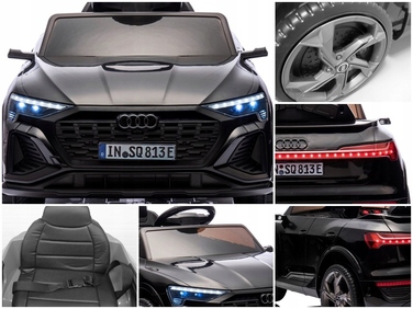 Дитячий електромобіль Audi SQ8 чорний — автомобіль на акумуляторі для дітей