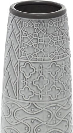 Ваза декору Deco 79 74687 Birnenform, кераміка з золотистими акцентами, чорна, 12,7 x 17,8 см