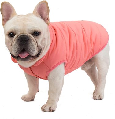 Зимовий одяг для домашніх тварин, мила тепла куртка для домашніх тварин, жилет, пальто, теплий жилет для французького бульдога (XL, рожевий)