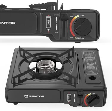 Газовий набір для кемпінгу: плита, 4 балончики 227г та кейс. Плита для кемпінгу, приготування їжі без електрики. Газова плита, газова картридж, кейс для транспортування