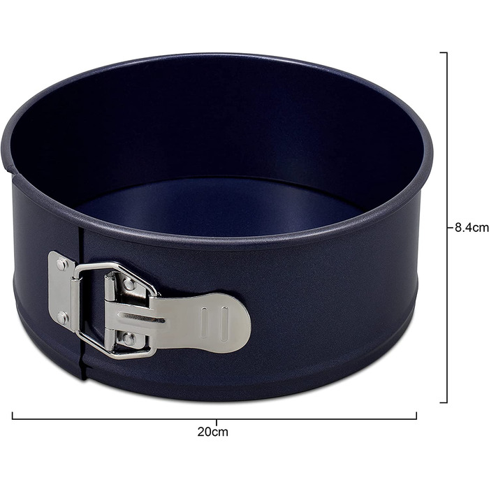 Форма для випічки Zyliss E980194 Springform, з антипригарним покриттям, з вуглецевої сталі, темно-синього кольору, з плоскою основою, 20 см