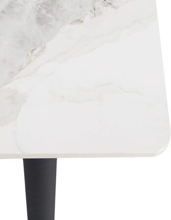 Стол кухонний FATIVO, 80x80 см, білий глянцевий, мармур, для 2 осіб, метал, скандинавський стиль