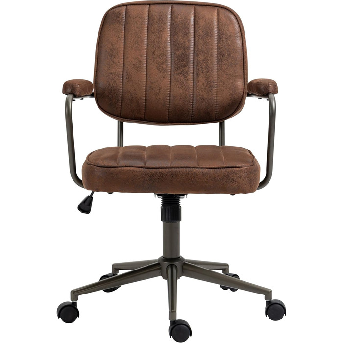 Ергономічне крісло для офісу CLP Natrona I - регульована висота, поворот на 360°, функція гойдання, м'яке сидіння, легкопрохідні ролики, колір: коньяк