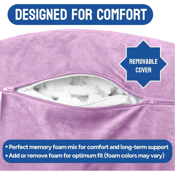 КомфортСпа Лесе-подушка для ліжка, розмір для дорослих, подушка для спини з підлокітниками, кишенями та знімним чохлом; підходить для відпочинку в ліжку або для полегшення болю в спині