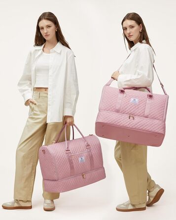 Сумка-органайзер для одягу LOVEVOOK для жінок, 53L, рожева: валіза, дорожня сумка, органайзер для взуття, набір 2 шт.