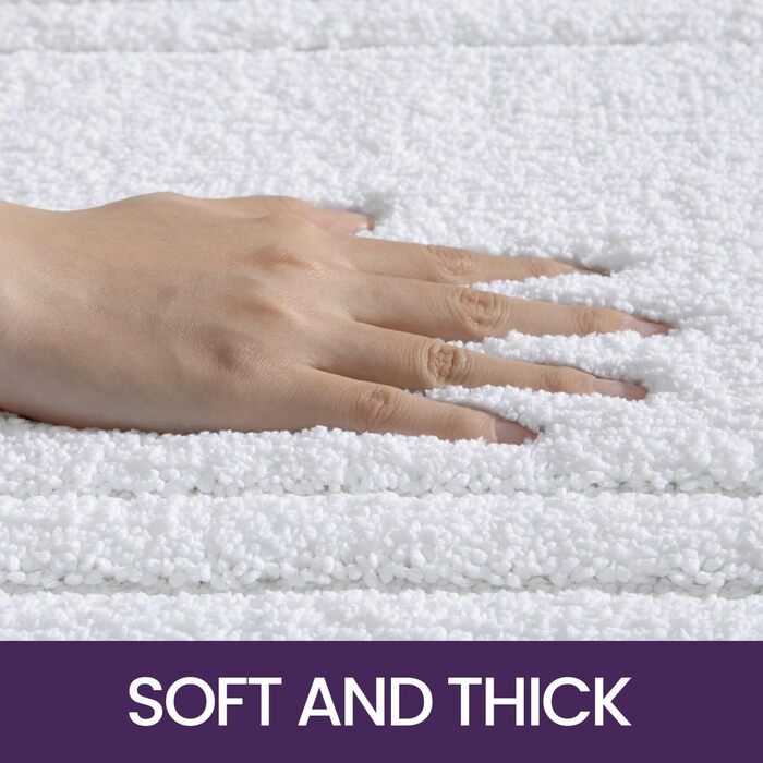 Килимок для ванної кімнати DEXI, м'який, нековзний, миючий, 40 x 60 см, білий