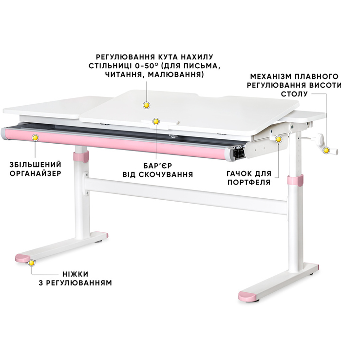 Дитячий стіл Evo-kids TH-360 Lite Pink (арт. TH-360 WG/PN Lite)