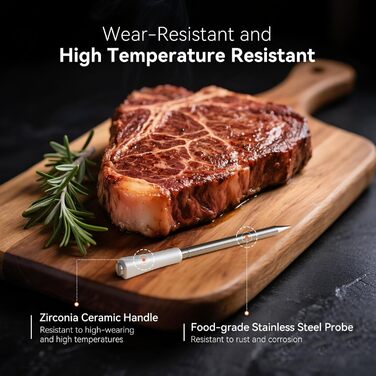 Термометр для м'яса Inkbird INT-11S-B: Бездротовий термометр-щуп з Bluetooth, IP67, для приготування на грилі, BBQ, духовці та коптильні