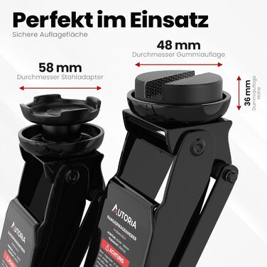 Гідравлічний домкрат Wagenheber 2.5T низькопрофільний з кейсом, 3 гумові накладки та адаптер для легкових авто та авто з заниженою підвіскою до 2500 кг, чорний