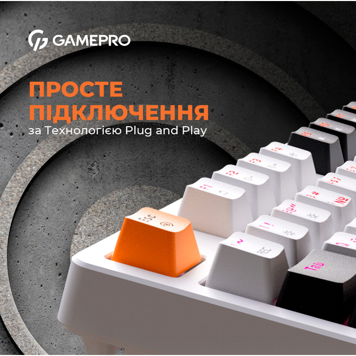 Дротова механічна клавіатура GamePro MK170W (Red) з Hot-Swap RGB White