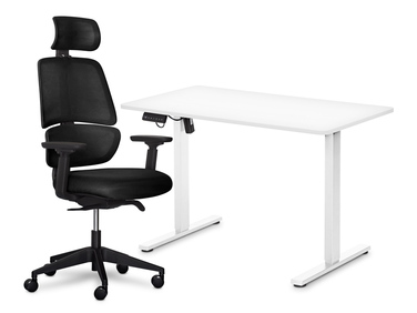 Комплект Mealux PowerDesk Lite Black + Leo Air Plus Black (арт. EVO-201 Lite W/W +Y 546 KB)