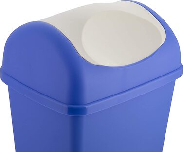Кольорове пластикове відро axentia з відкидною кришкою для кухні та ванної, відро для сміття з відкидною кришкою, місткість близько 15 літрів (синій)