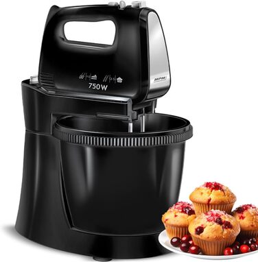 Кухонний комбайн MPM MMR-16Z з обертовою чашею 3,4 л, BPA free, 5 швидкостей + Turbo, міцні гачки та шнек з нержавіючої сталі, білий, 750W.