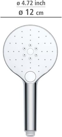 Душова лійка WENKO Automatic Cleaning, проти вапняного нальоту, круглий універсальний ручний душ з автоматичною системою очищення, відновлюючий дощовий душ, зручна душова лійка Ø 12 см в металевому виконанні, хромована ABS