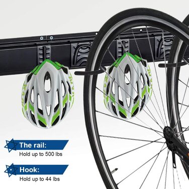 Настінне кріплення для велосипедів і шоломів, настінне кріплення для велосипедів в гаражі або квартирі, настінна підвіска для велосипедів із захистом рами (6 стійок для велосипедів)