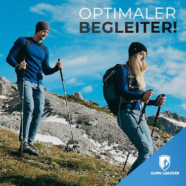 Складані трекінгові палиці ALPIN LOACKER з карбону або алюмінію з корковою ручкою для жінок і чоловіків, легкі телескопічні палиці для скандинавської ходьби та гірського туризму