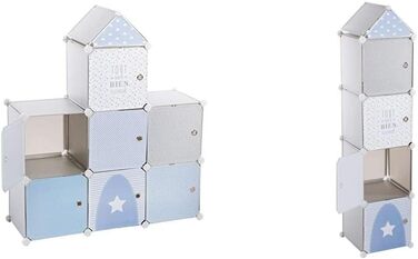 Замок для дитячих ящиків - 96 109 см - - Atmosphera crateur d'intrieur (Синій, комплект із сірим відділенням для зберігання)